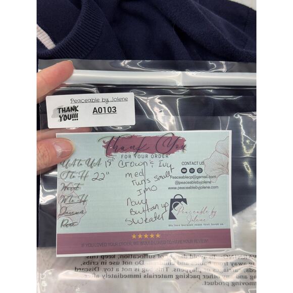 Crown & Ivy women’s medium navy button up sweater - Picture 7 of 7